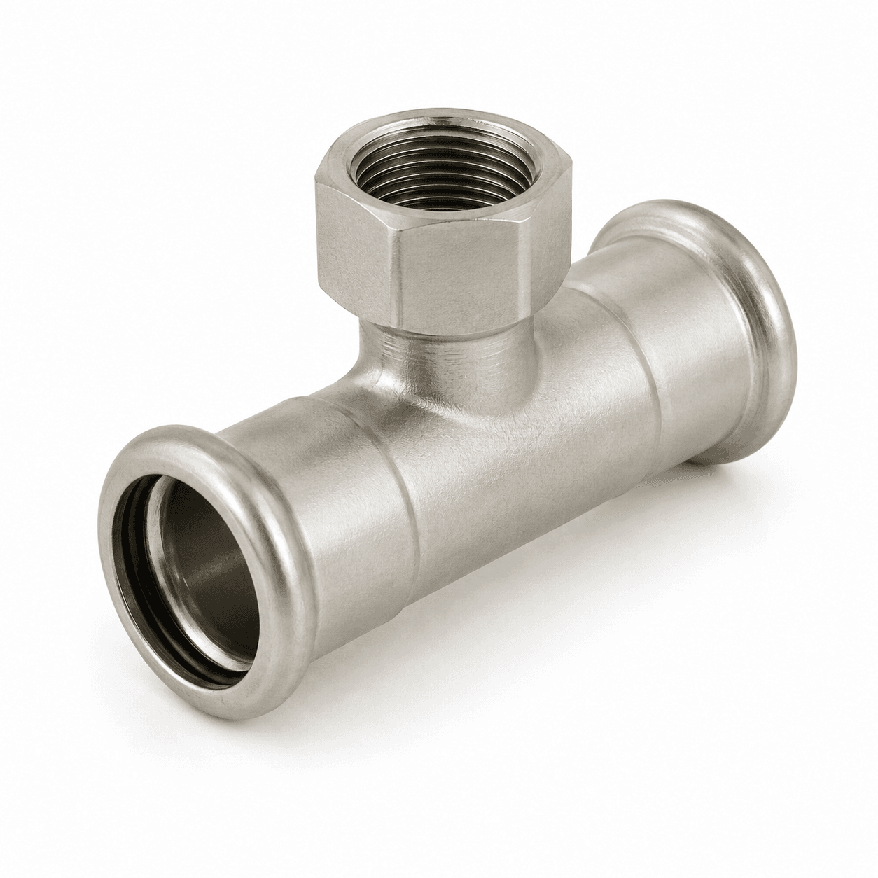 304 Stainless Steel Press Fit Female Threaded Reducing Tee