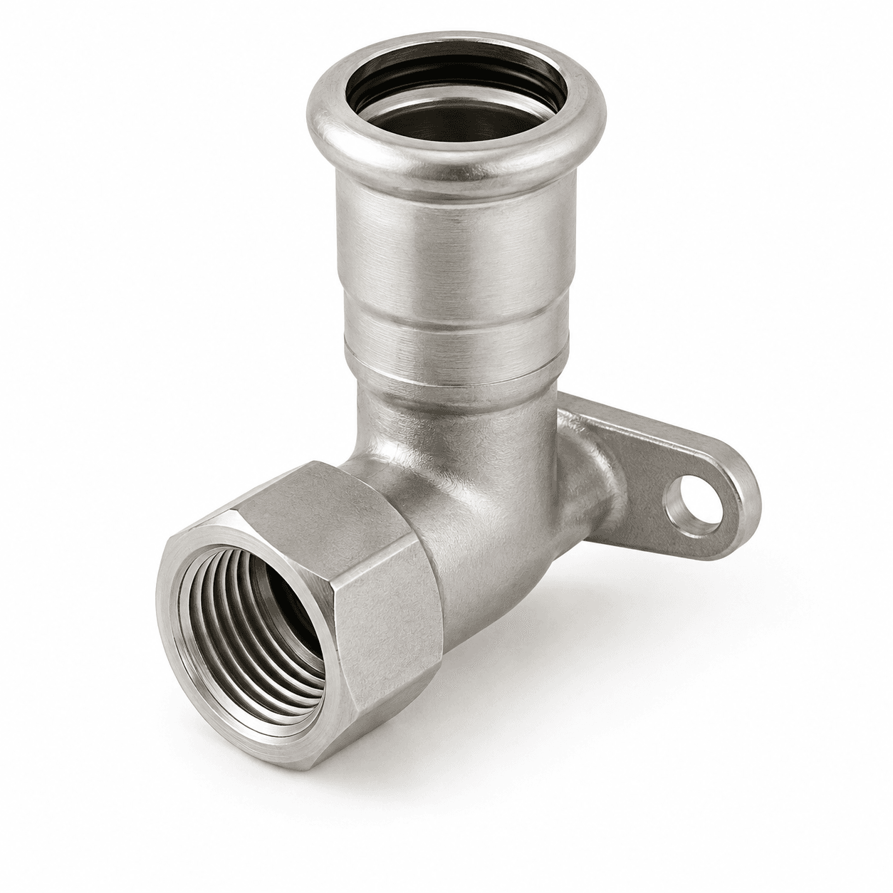 304 Stainless Steel Press Fit Wall Plate Elbow