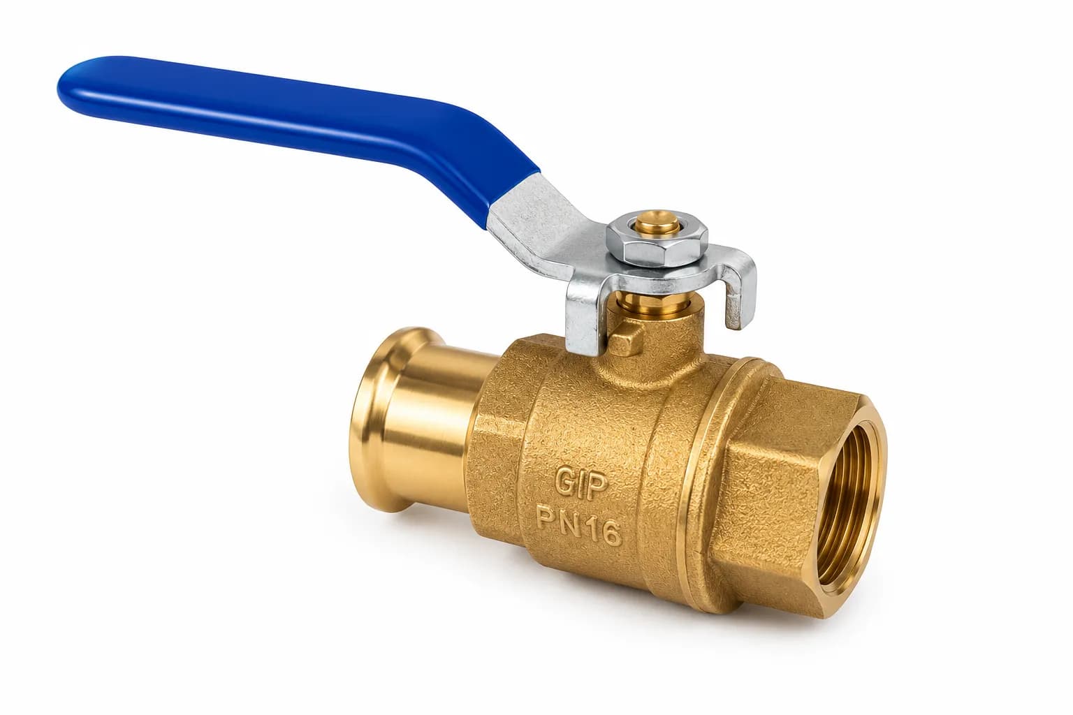 Copper M Profile Press Fit Water Female BSP Ball Valve - Blue Handle