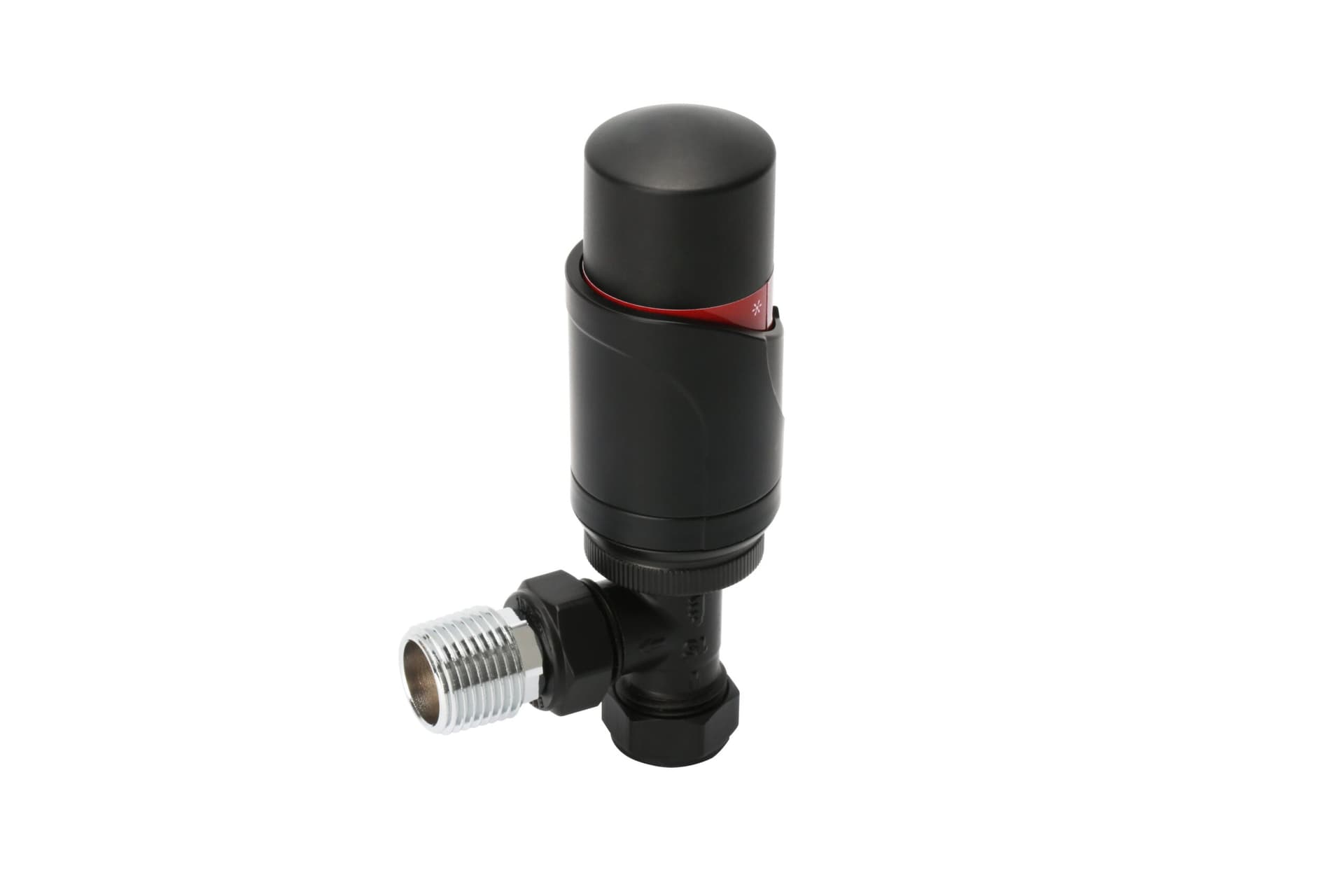 Angle Black TRV & Lockshield Valve Set with PTFE Tape - MEPSTOCK