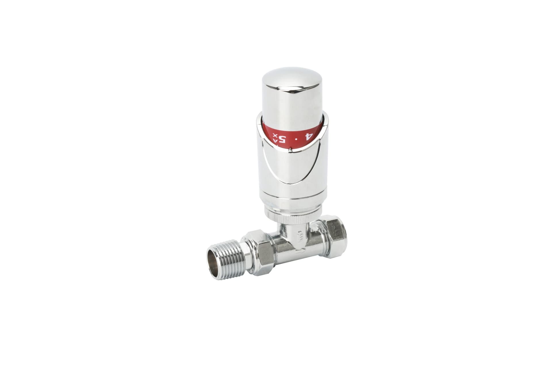 Straight Silver TRV & Lockshield Valve Set with PTFE Tape - MEPSTOCK