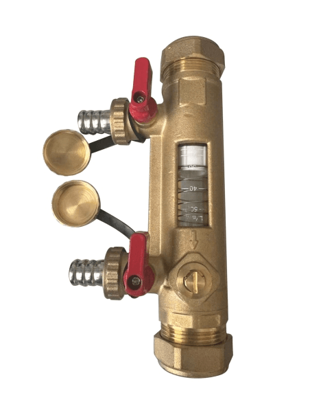 Heat Pump Flow Balancing Valve with Fill and Flush